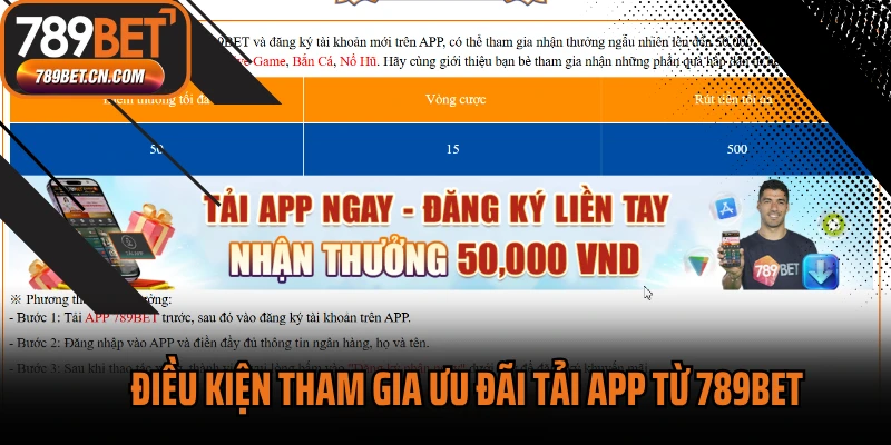 Điều kiện tham gia ưu đãi tải app từ 789BET